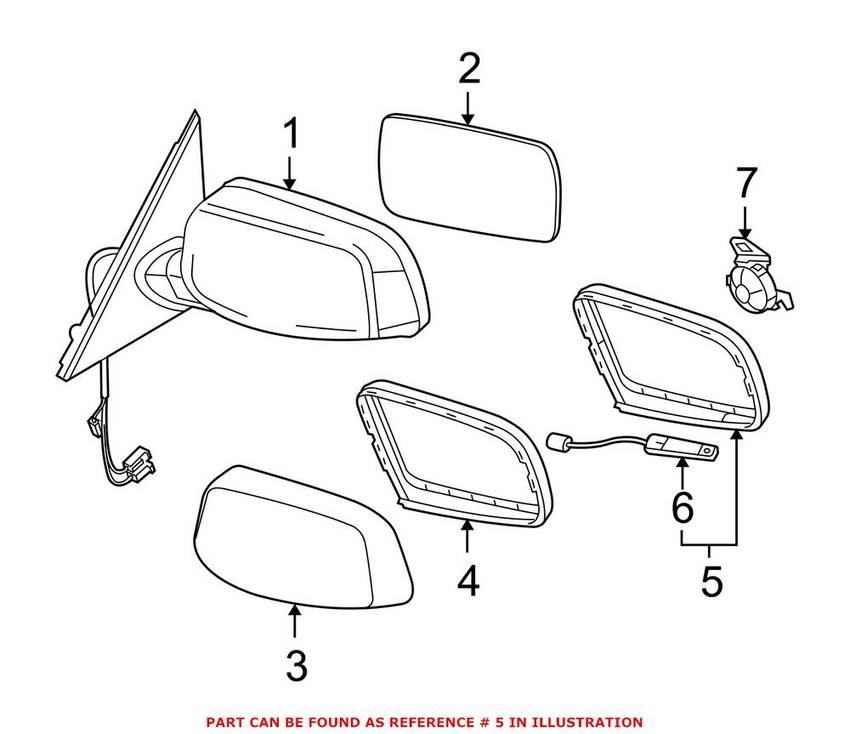 BMW Side Mirror Frame - Passenger Side 51167074954